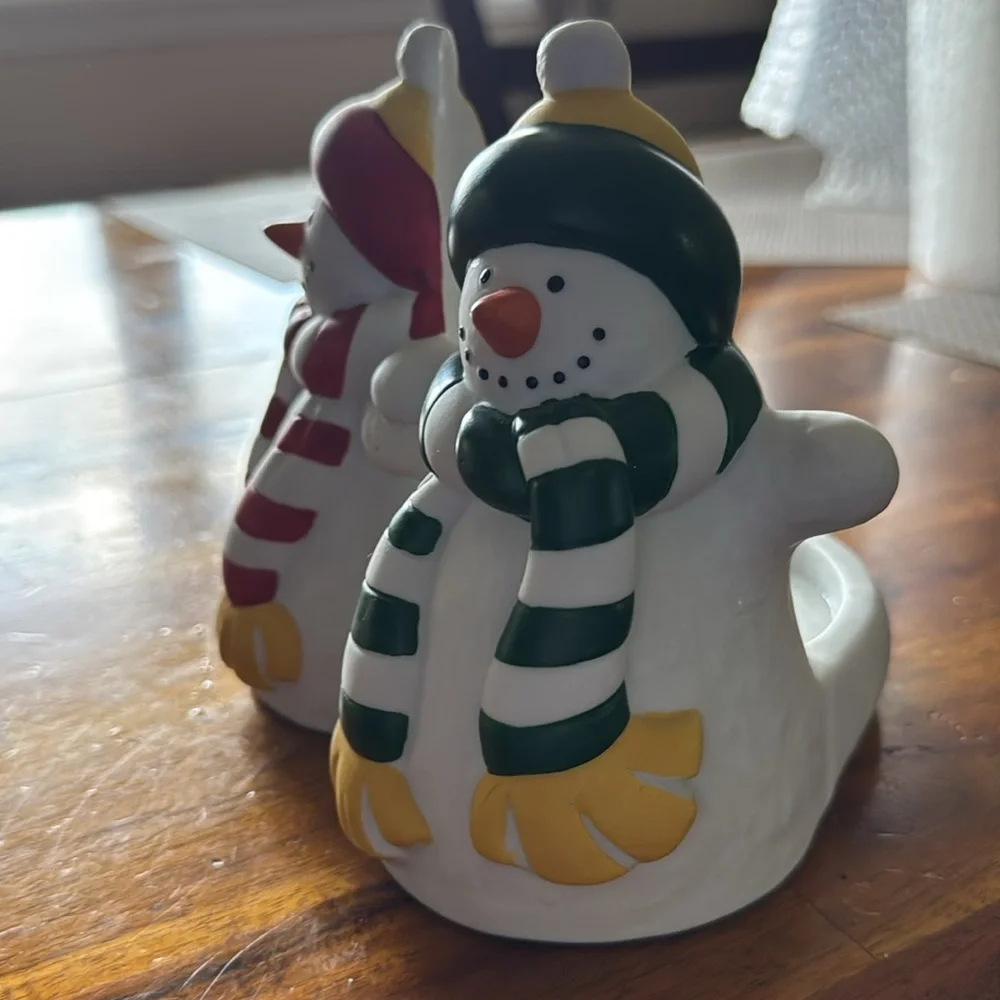 VTG EUC PARTYLITE SNOWMAN CANDLE HOLDER - - Picture 6 of 7